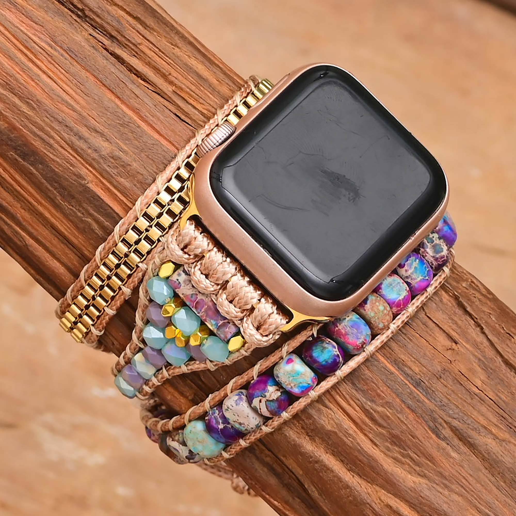 Pulseira Para Relógio Apple Alma Positiva De Ágata E Hematita