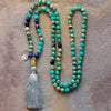 Colar Mala Mindfulness De Jaspe Azul