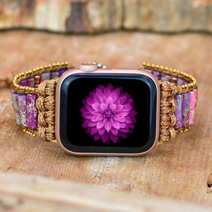 Pulseira Para Relógio Apple Deusa Bonita De Jaspe Imperial