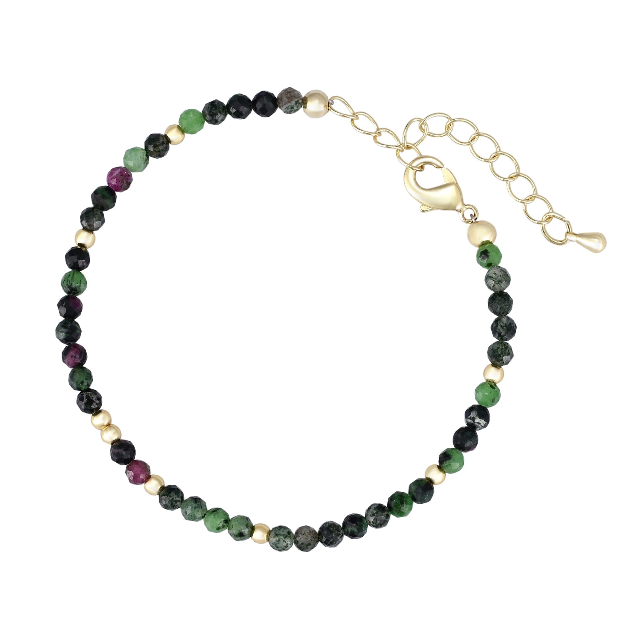 Pulseira Encantamento de Esmeralda Rubi Zoisite