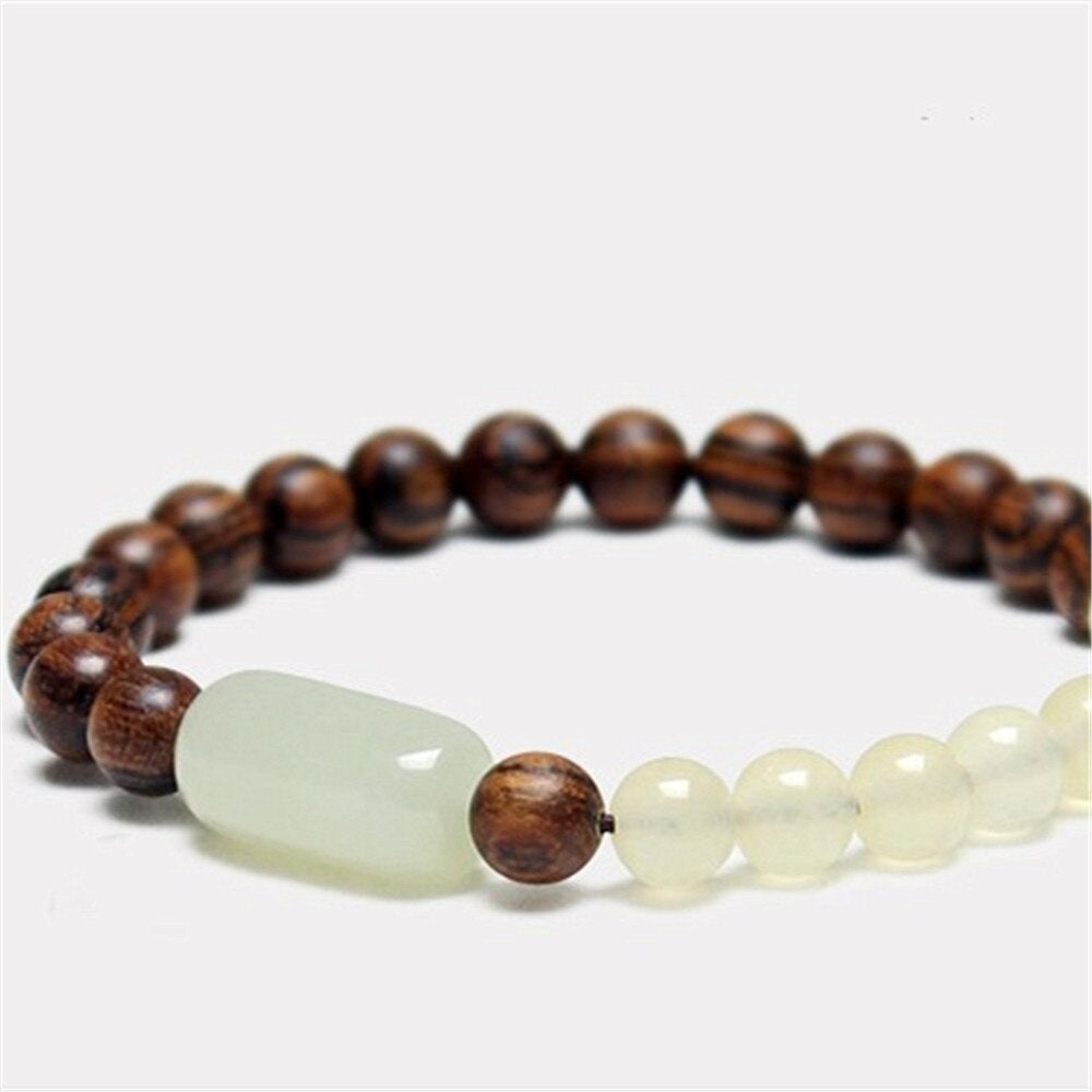 Pulseira Mindfulness Sândalo De Tigre De Contas De Jade