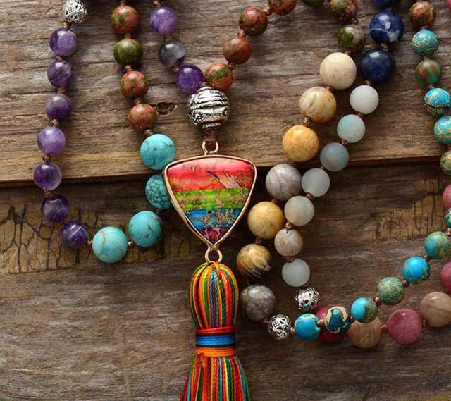 Mala Colorido De Abertura De Chakras Tassel