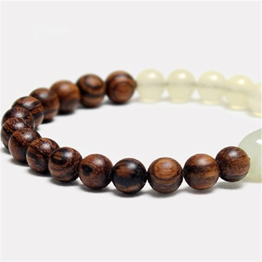 Pulseira Mindfulness Sândalo De Tigre De Contas De Jade