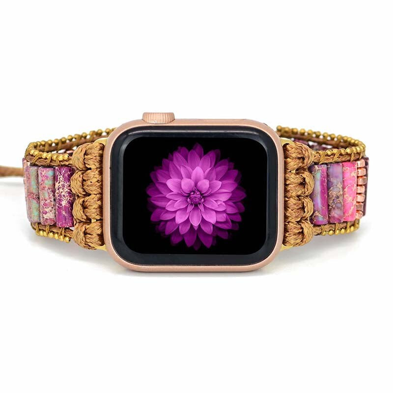 Pulseira Para Relógio Apple Deusa Bonita De Jaspe Imperial