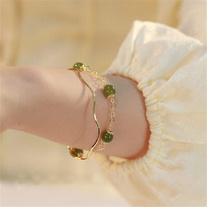 Pulseira Belas Bênçãos De Jade Verde