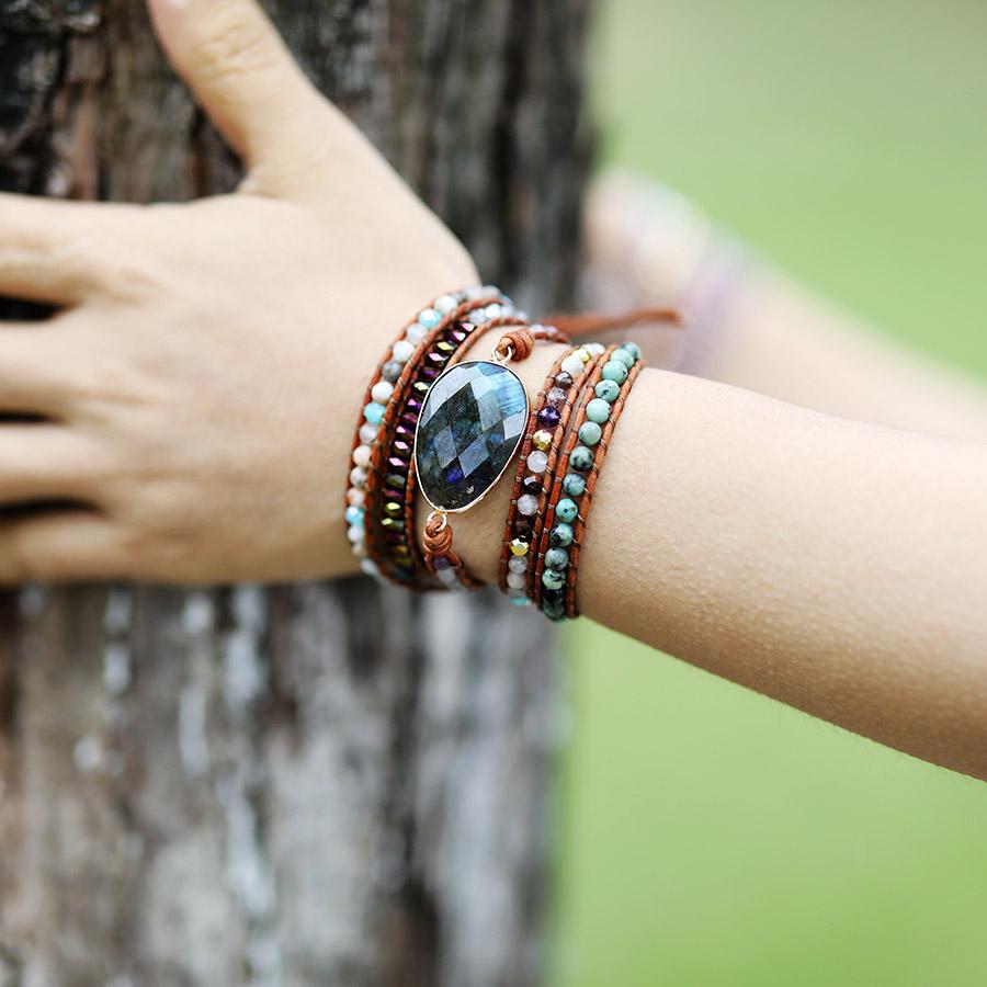 Pulseira De Labradorite Boho