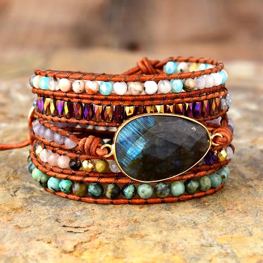 Pulseira De Labradorite Boho