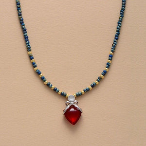 Colar De Pérolas Pingente De Contas Golden Vision Bijoux