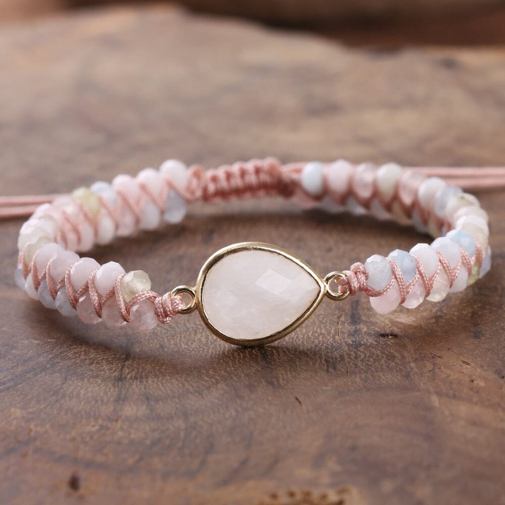 Pulseira Divino Feminino Trançada Cor-De-Rosa