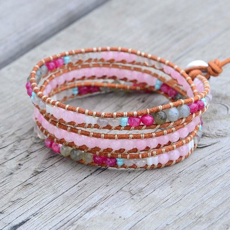 Bracelete De Quartzo Rosa