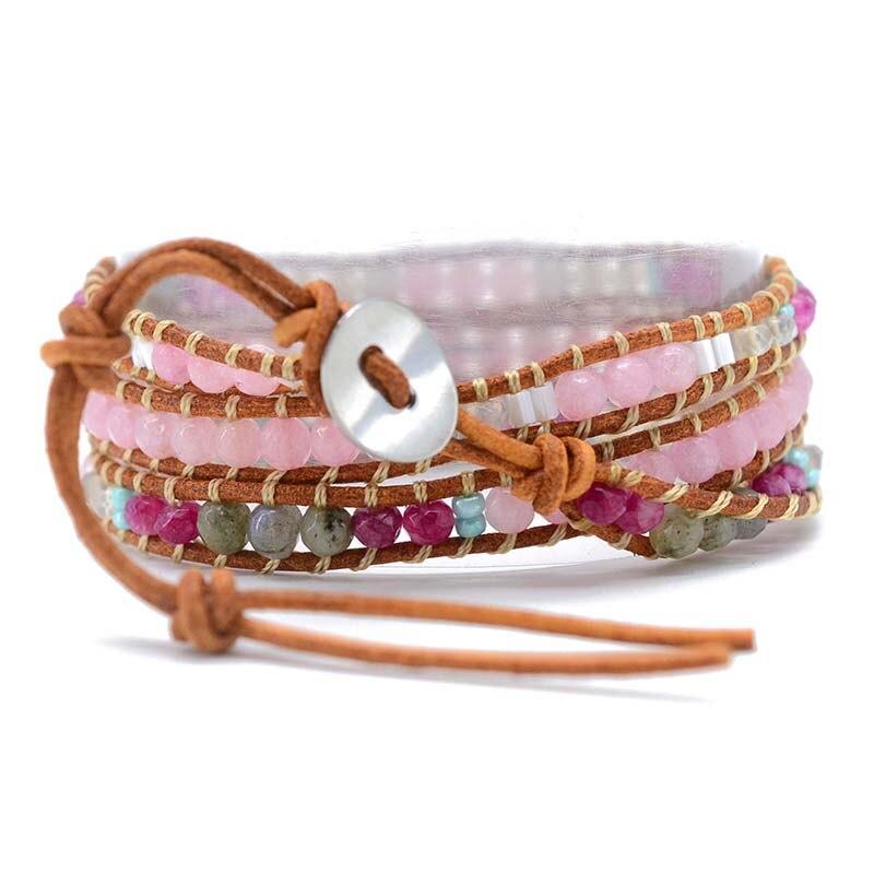 Bracelete De Quartzo Rosa