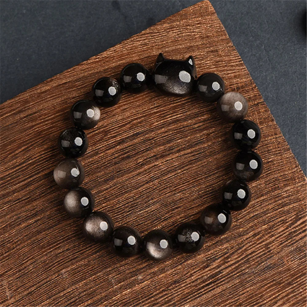 Pulseira Felina Abraço Obsidiana