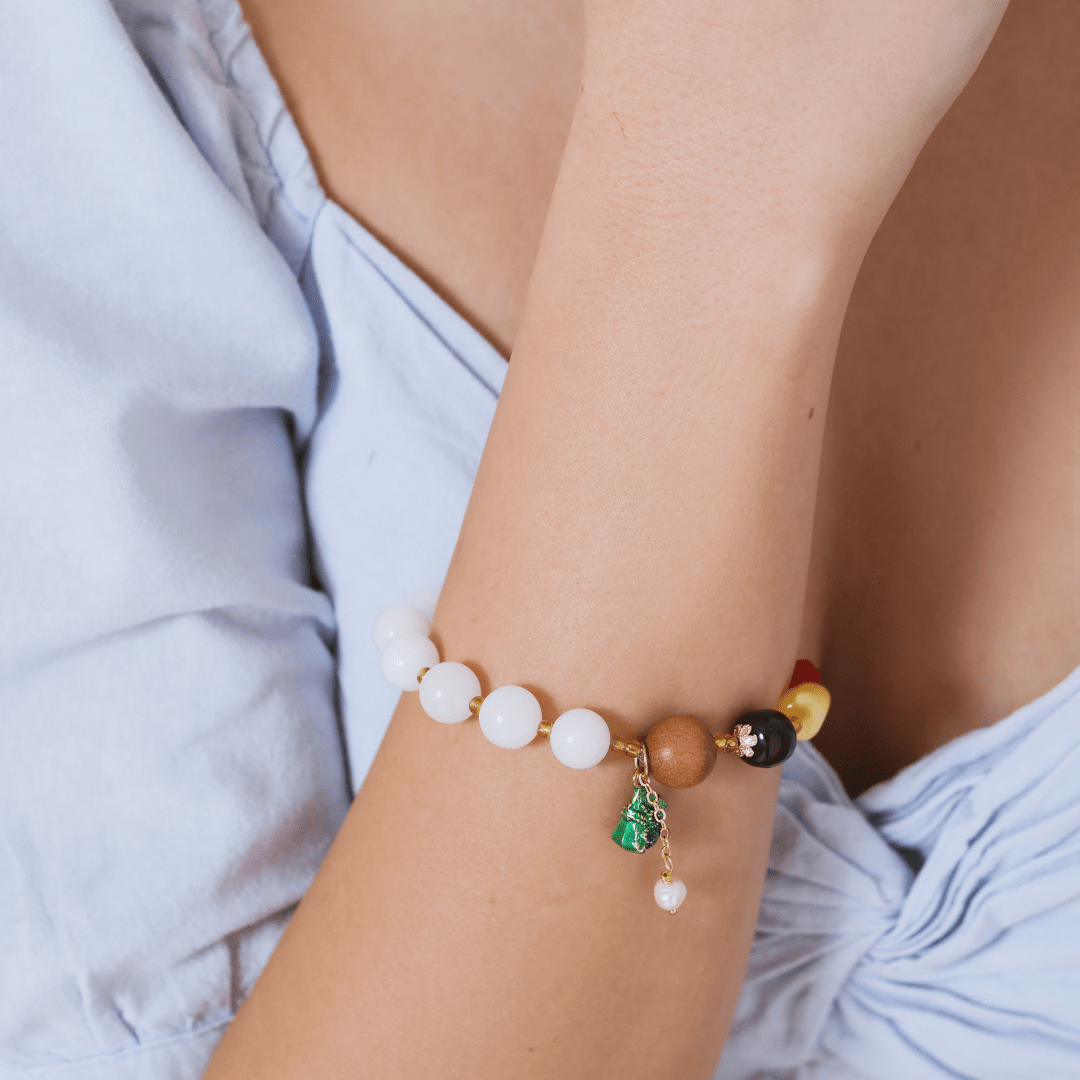 Pulseira Opulência Diversa De Jade, Jaspe E Ágata