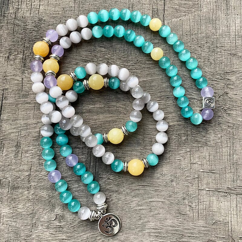 Pulseira Mala Abundância Espiritual De Opala E Jade Amarelo