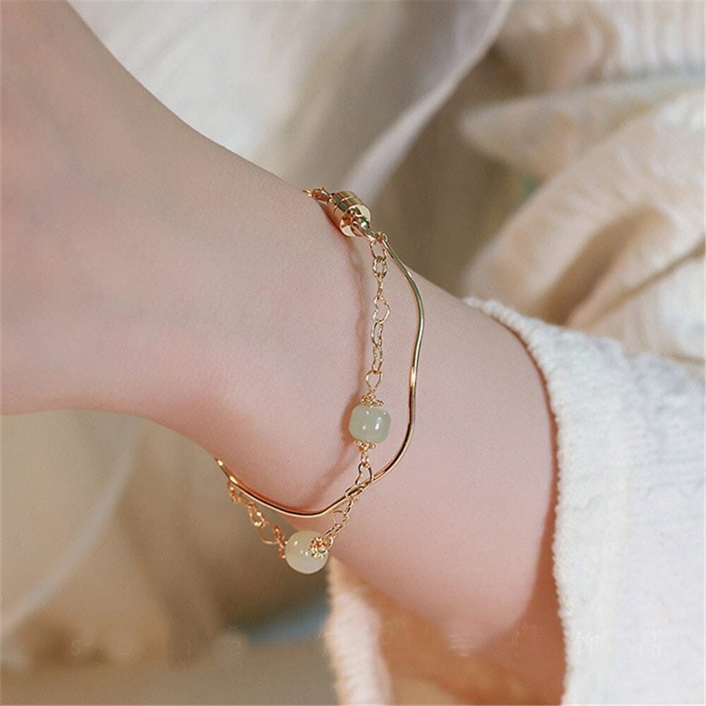 Pulseira Belas Bênçãos De Jade Verde