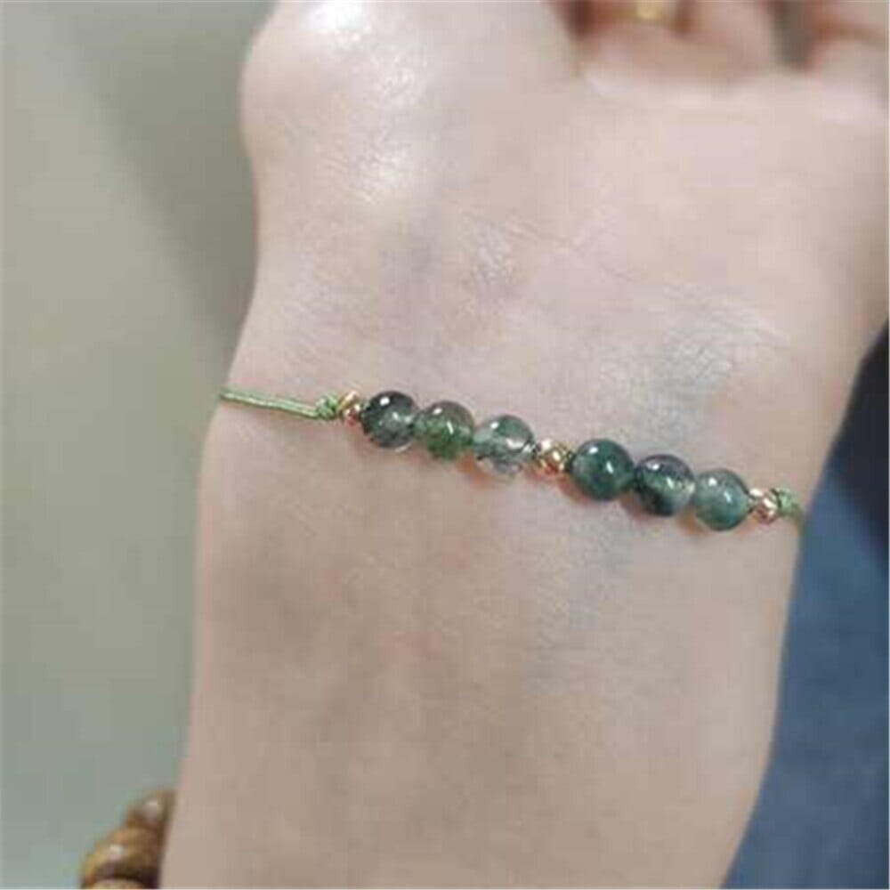 Pulseira Alma Alegra De Ágata Verde E Prehnite