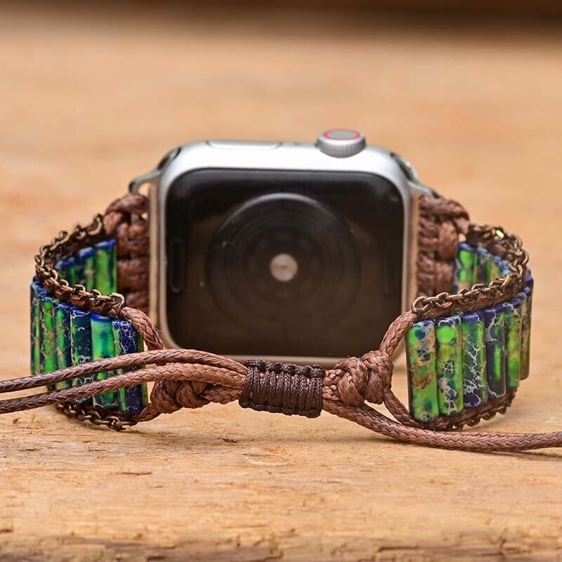 Pulseira Para Relógio Apple Capturadora De Paz E Serenidade De Pedra Do Imperador