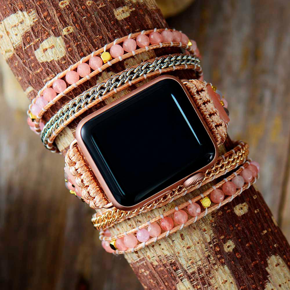 Pulseira Para Relógio Apple Divino Feminino De Jade