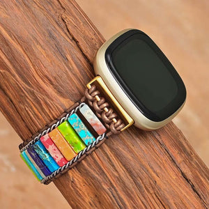 Pulseira Equilíbrio Do Chakra Para Relógio Fitbit Pedra Imperador