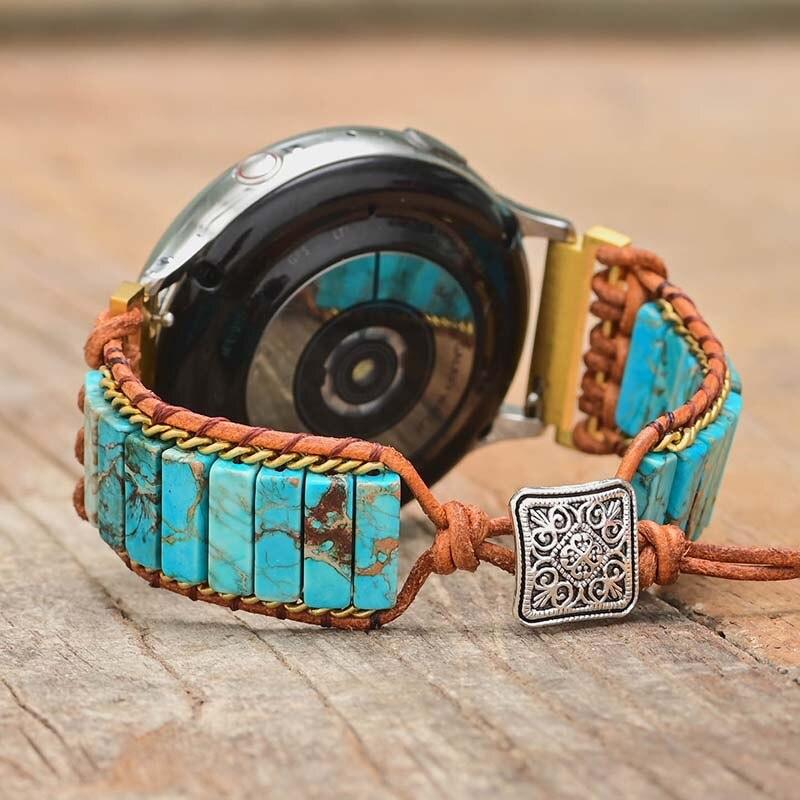 Pulseira Serenidade Para Relógio Samsung De Howlita Azul Céu