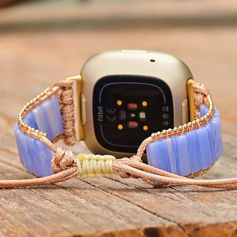 Pulseira Para Relógio Fitbit De Ágata Etérea