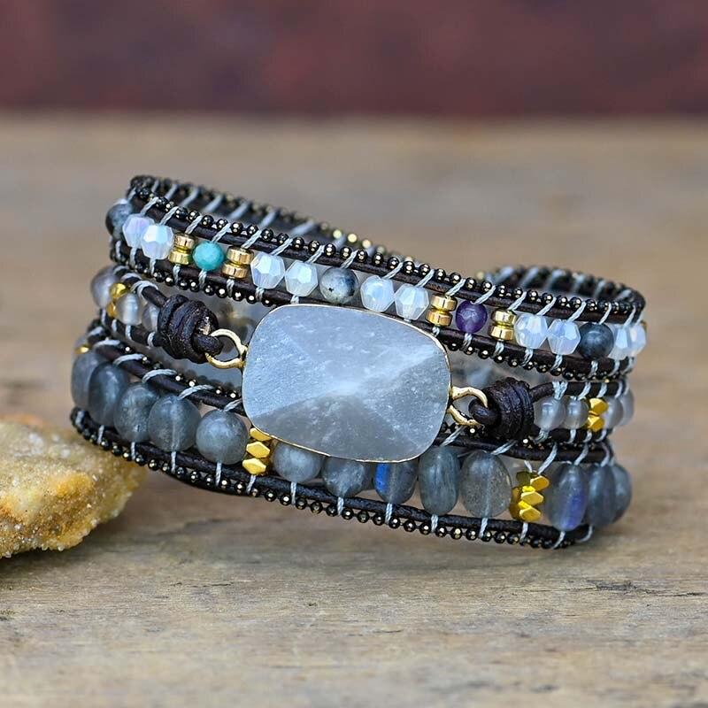 Pulseira De Embrulho Labradorite Mística