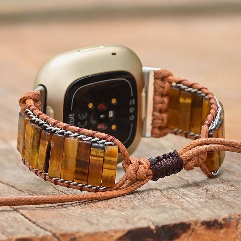 Pulseira Força Para Relógio Fitbit De Olho De Tigre