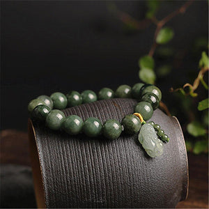 Pulseira Feng-Shui Jade Com Encanto Pixiu