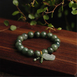 Pulseira Feng-Shui Jade Com Encanto Pixiu