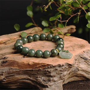 Pulseira Feng-Shui Jade Com Encanto Pixiu