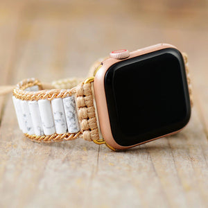 Pulseira De Smartwatch Para Apple Com Jute Jaspe E Howlite