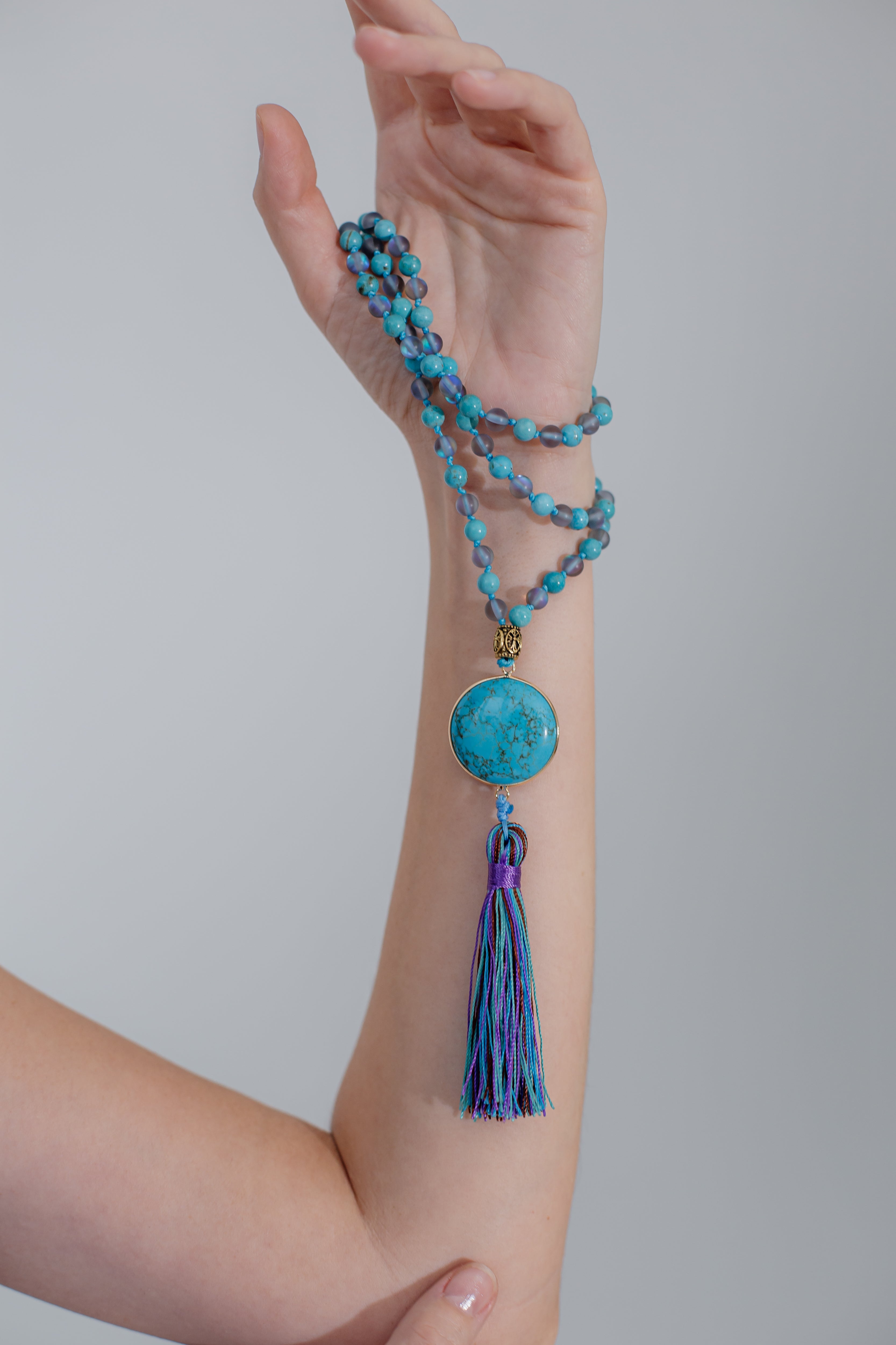 Colar De Jaspe Tassel Com Contas Sete Mares