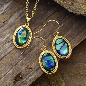 Conjunto De Colar E Brincos Delírio Místico De Labradorite