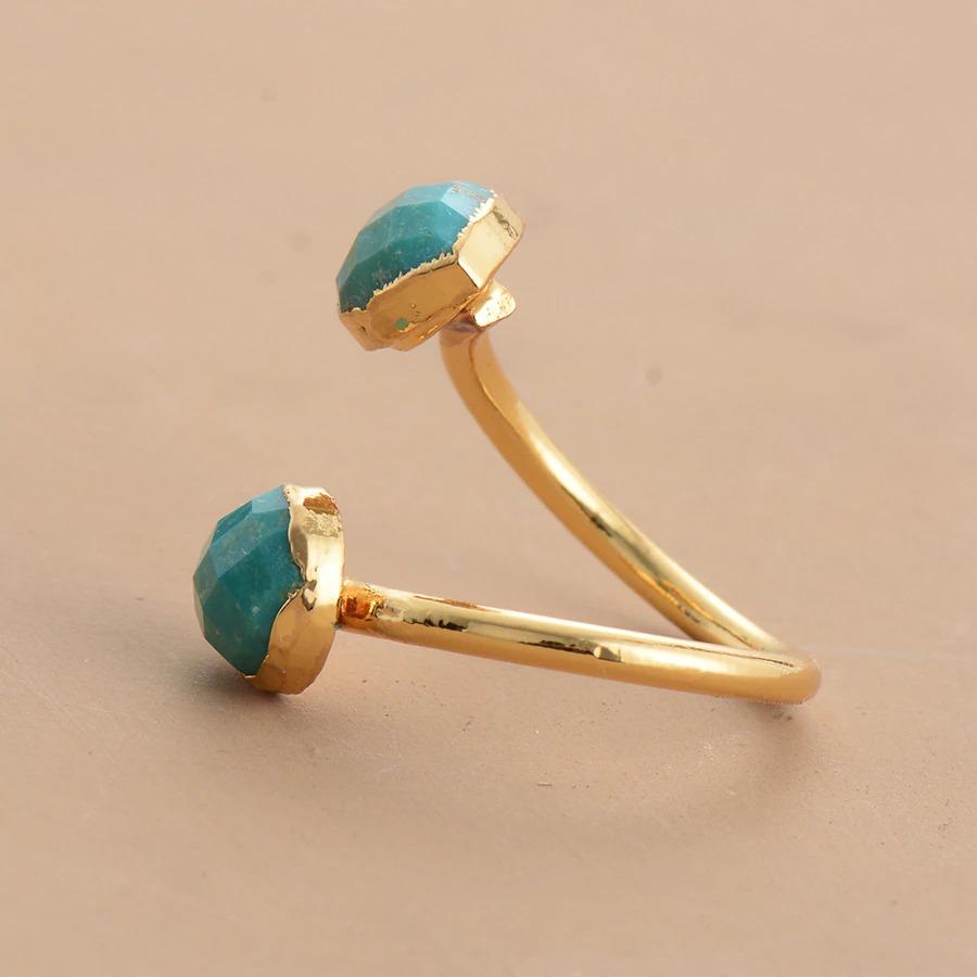 Anel Turquesa De Luxo Twist Feminino