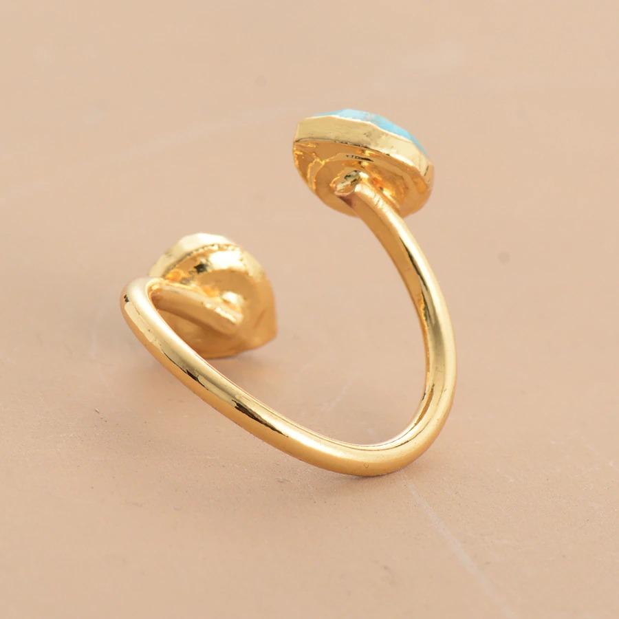 Anel Turquesa De Luxo Twist Feminino