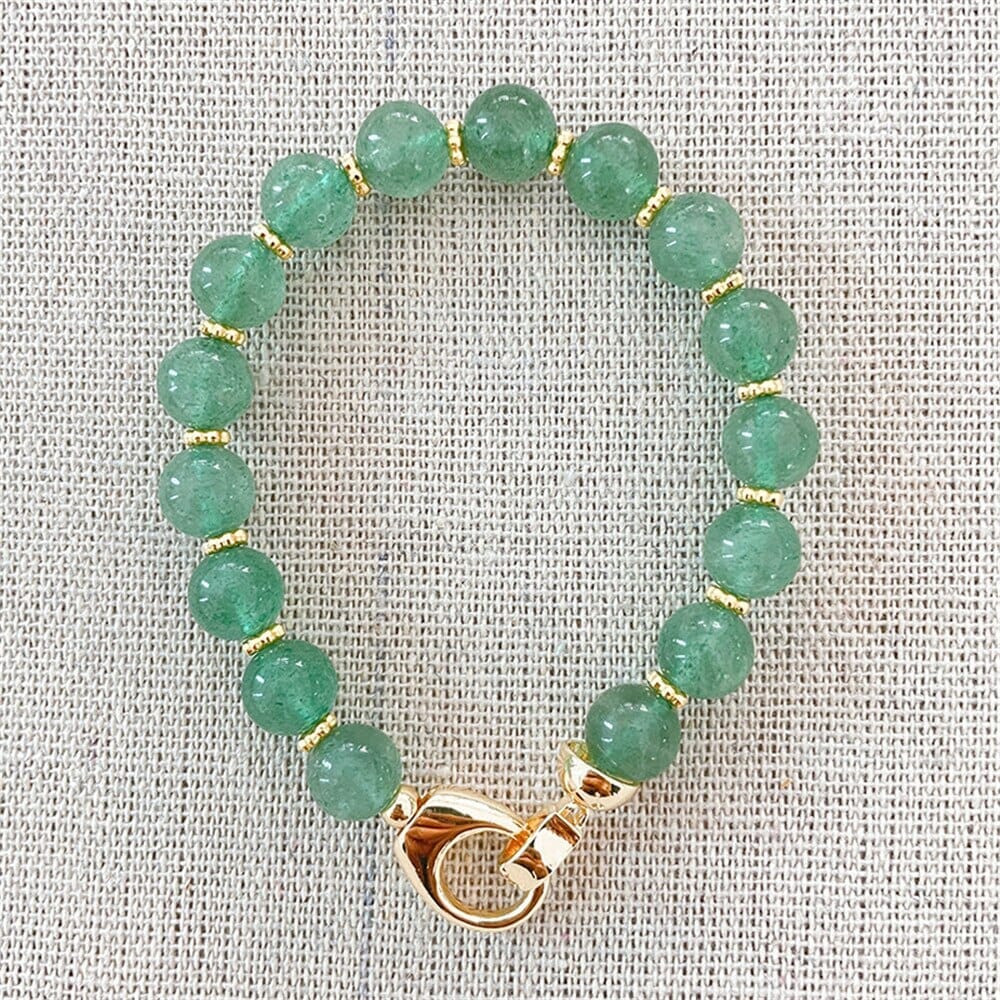 Pulseira Amantes Da Sorte De Quartzo Morango Verde