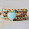 Pulseira Amor Azure Em Pele E Com Pedras Preciosas Naturais